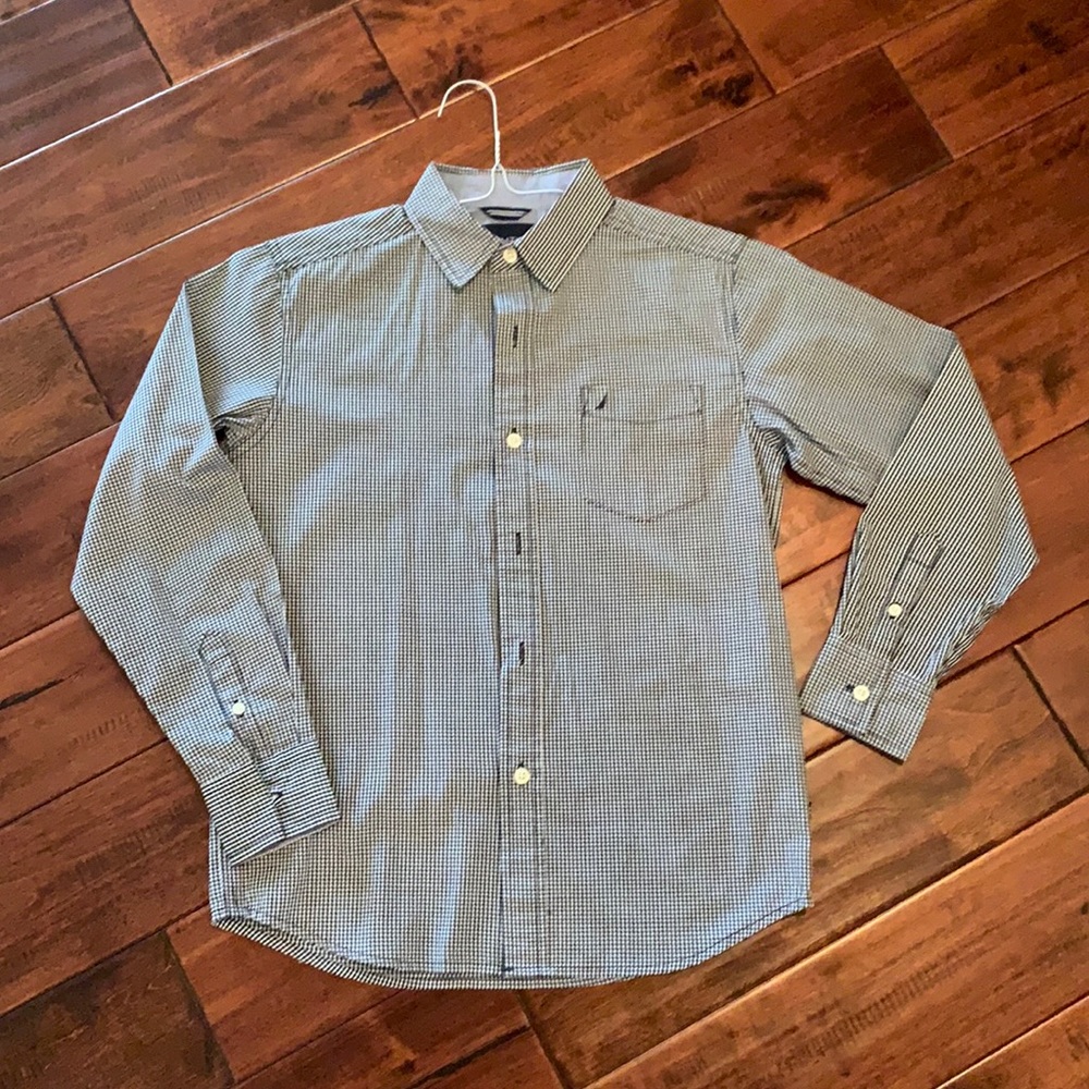 Nautica Navy & White Gingham Shirt